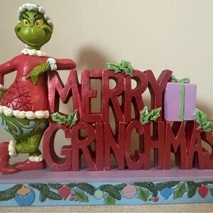 Jim Shore Grinch Merry Grinchmas Decor - Red, Green, Purple